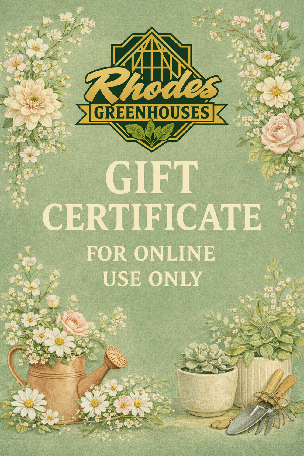 Rhodes Greenhouses Online Gift Cards — A Gift That Grows Anywhere
