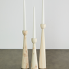 Tapered Candlestick Holder Pine Wood Cognac, Espresso, Natural