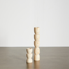Totem Pine Wood Taper Candlestick Holder