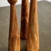 Tapered Candlestick Holder Pine Wood Cognac, Espresso, Natural