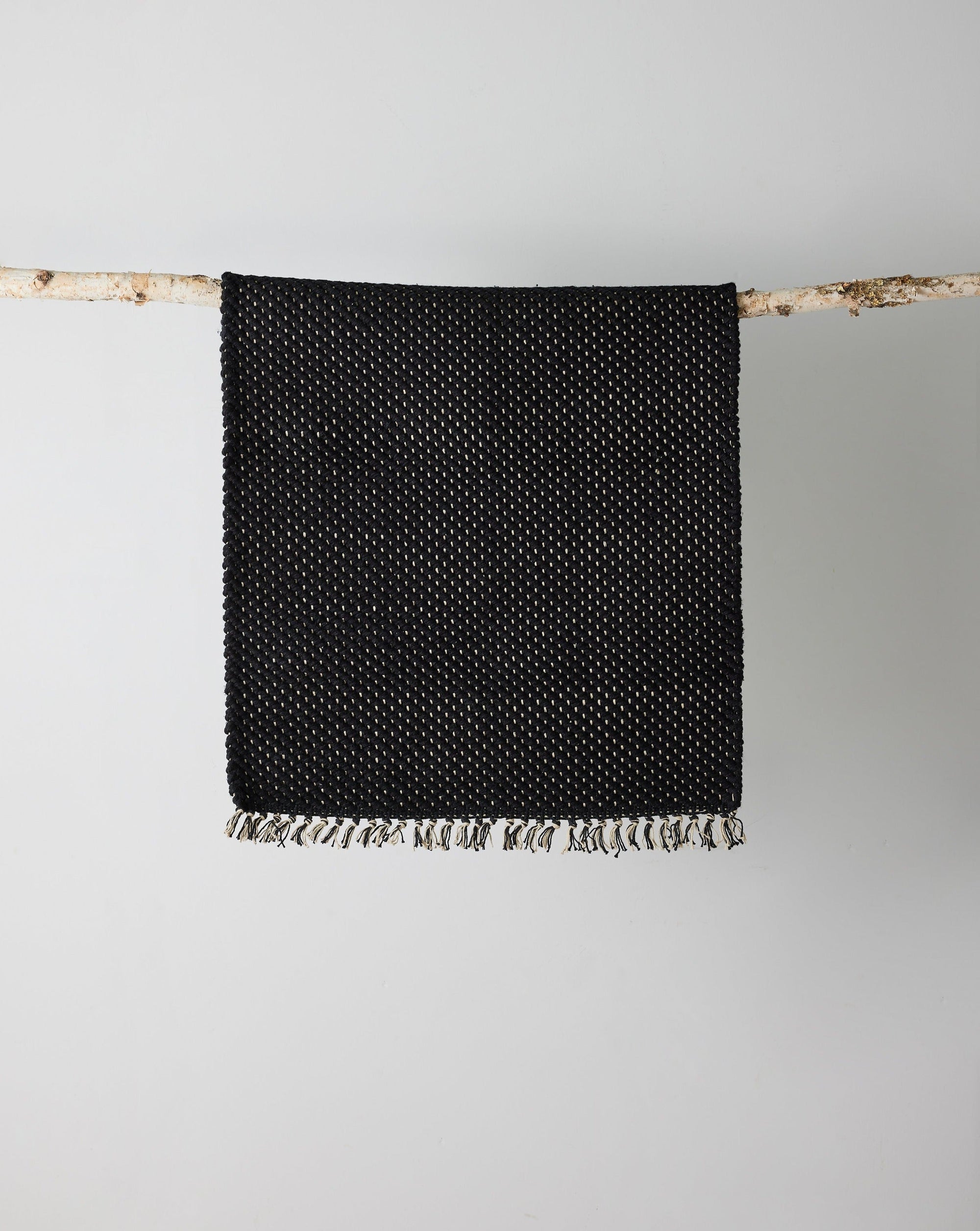 Herringbone Black Cotton Mat