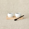 Dipping & Spice Wooden and Ceramic Bowl Pair