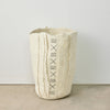 Zulu Hand-Felted Ivory Wool Floor Vase