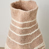 Tribal Lines Dusty Rose Pink Wool Gourd Basket