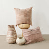 Linear Dusty Rose Hand-Felted Merino Wool Throw Pillow