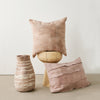 Tribal Lines Dusty Rose Pink Wool Gourd Basket