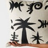 Keiskamma Black Linen & Silk Embroidered Throw Pillow