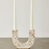 U-shaped Neutral Terrazzo Taper Candle Holder