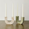 U-shaped Neutral Terrazzo Taper Candle Holder
