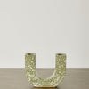 U-shaped Olive Terrazzo Taper Candle Holder