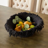 Fringed Skirt Black Decorative Karakul Wool and Mohair Bowl