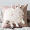 Bunny Rabbit Blush Wool Throw Pillow