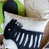 Felted Wool Zebra Throw Pillow