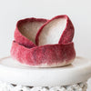 Berry Red Decorative Wool Nesting Bowls