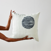 Slatted Circle Hand-Felted Merino Wool Throw Pillow