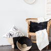 Pedestal Black and Natural Basket Bowl