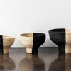 Pedestal Black and Natural Basket Bowl