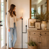 50 Inch Black Iron Floor Candelabra