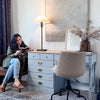 36 Inch Ivory Adjustable Table Lamp