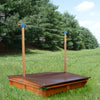 Wooden Children's Sandbox with Retractable Roof 4.66 ft. W x 4.66 ft. L x 4.33 ft. H