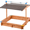 Wooden Children's Sandbox with Retractable Roof 4.66 ft. W x 4.66 ft. L x 4.33 ft. H