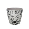 7" Gray Leaves Round Self-Watering Bamboo Pot