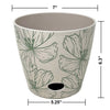 7" Green Flower Round Self-Watering Bamboo Pot