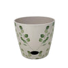7" Green Leaves Round Self-Watering Bamboo Pot