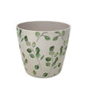 7" Green Leaves Round Self-Watering Bamboo Pot