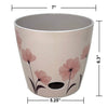 7" Pink Flower Round Self-Watering Bamboo Pot