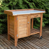 Gardener's Table with Wheels Cabinet and Drawer