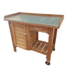 Gardener's Table with Wheels Cabinet and Drawer