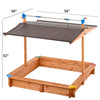 Wooden Children's Sandbox with Retractable Roof 4.66 ft. W x 4.66 ft. L x 4.33 ft. H