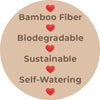 16" Flowers Rectangular Self-Watering Bamboo Planter