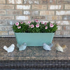 16" Sage Green Rectangular Self-Watering Bamboo Planter