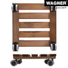 11" Medium Wash Square Ribbed Wooden Plant Caddy