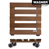 11" Medium Wash Square Ribbed Wooden Plant Caddy