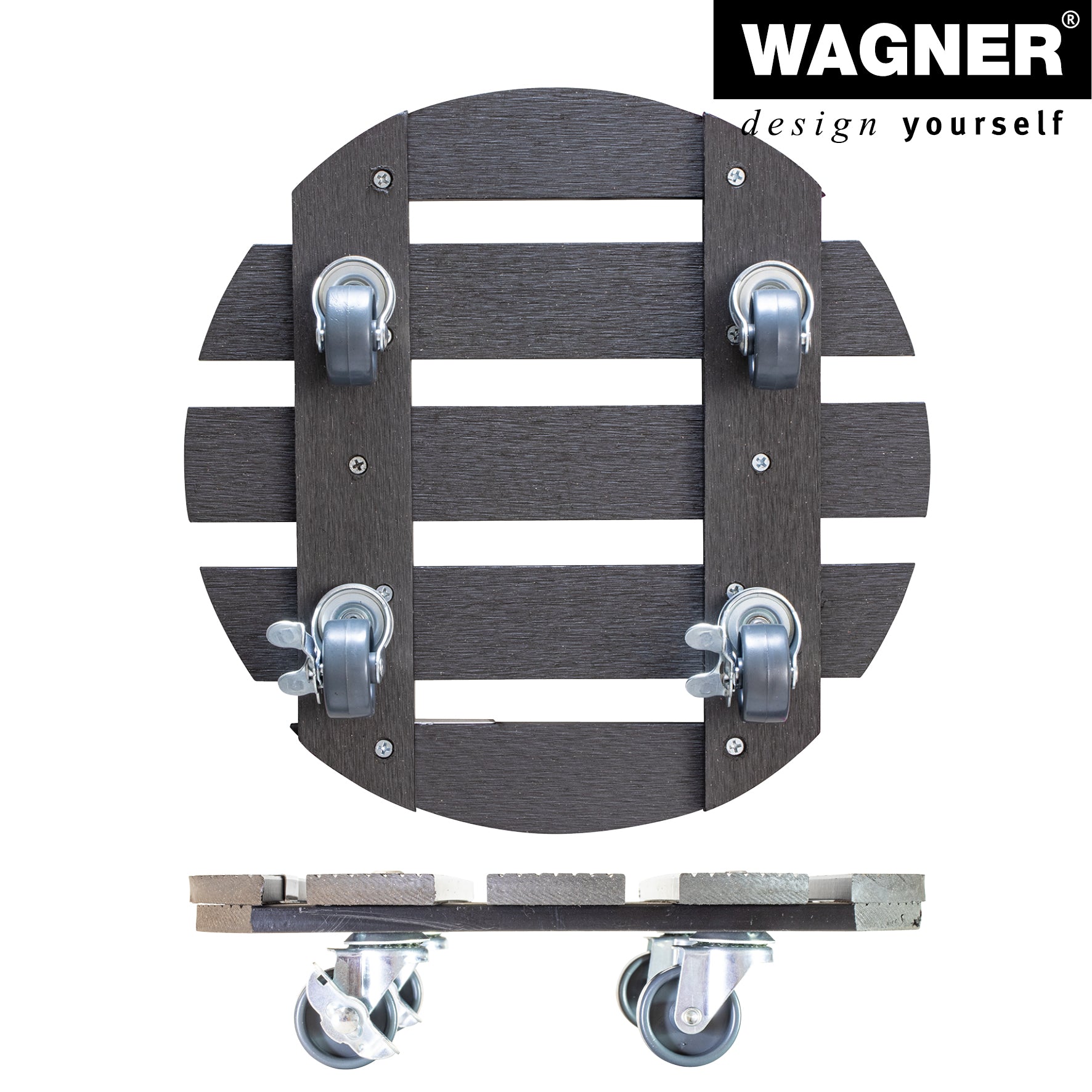 11.4" Gray Round WPC Plant Caddy