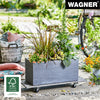 11.5" x 31" Gray Rectangle Wooden Plant Caddy