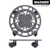 11.4" Slate Gray Round Cast Iron Plant Caddy