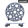 15" Pewter Round Cast Iron Plant Caddy