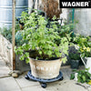 15" Pewter Round Cast Iron Plant Caddy