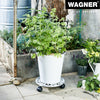 11.4" White Round Cast Iron Plant Caddy