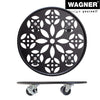 11.8" Black Round Flower Steel Plant Caddy