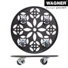 11.8" Black Round Flower Steel Plant Caddy