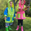 Little Pals Paint Your Own Wellies Rain Boots Pink with Green Trim Kids US Size 9.5