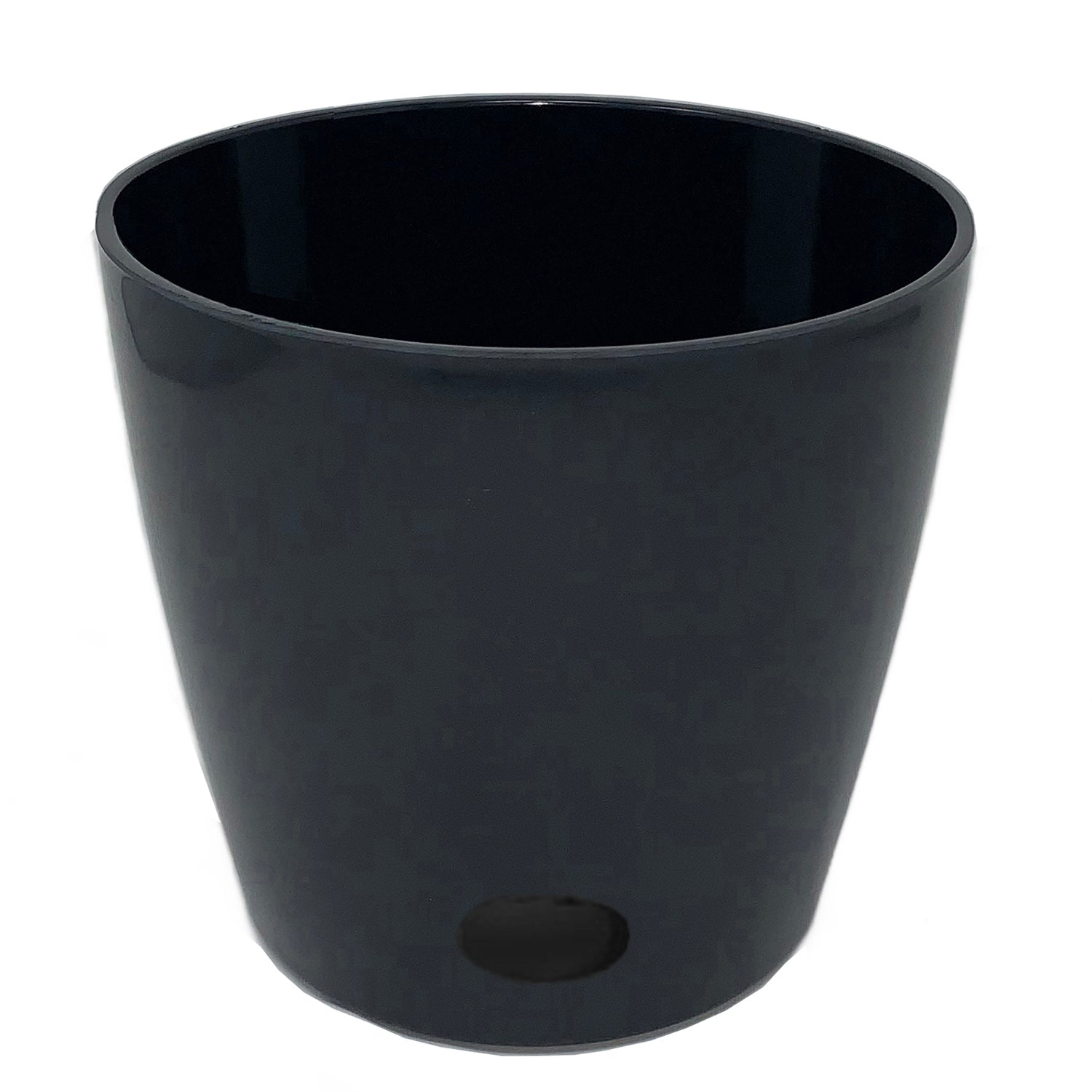 10" Black Round Self-Watering Bamboo Pot