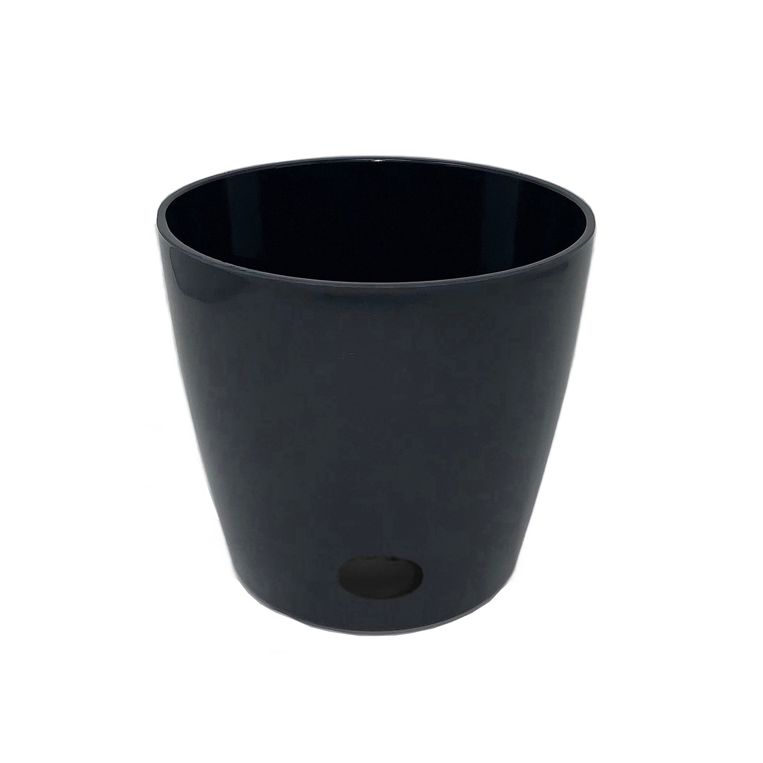 5" Black Round Self-Watering Bamboo Pot