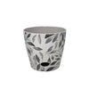 5" Gray Leaves Round Self-Watering Bamboo Pot
