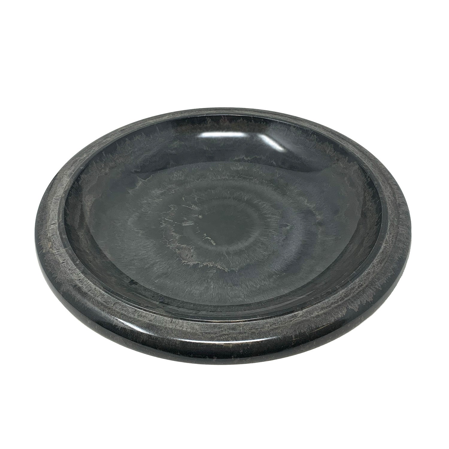 19" dia Gray Fiber Clay Birdbath Bowl